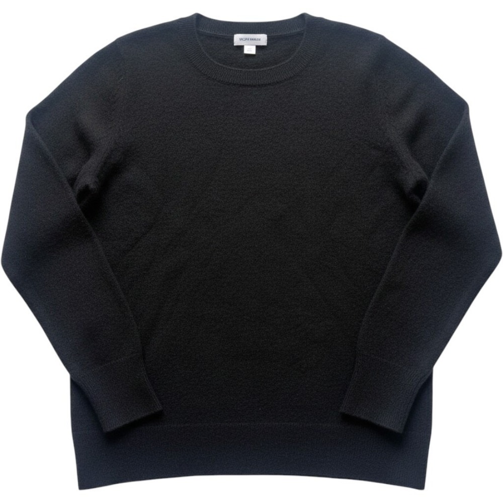 Nordstrom 100% Cashmere Sweater Womens Medium Black Crewneck Luxury Knit